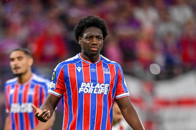 Maxence Lacroix Crystal Palace and Jaydee Canvot Crystal Palace look dejected during the UEFA Conference League Final 2026 match between Crystal Palace FC and Rayo Vallecano de Madrid at Football Arena Leipzig on May 27, 2026 in Leipzig, Germany Photo by Harry Langer DeFodi Images