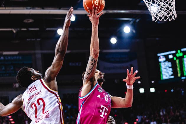 easyCredit Basketball Bundesliga, 5 Playoff Quarterfinals Telekom Baskets Bonn vs Fitness First Baskets Würzburg, 27 05 2026 Michael Kessens Telekom Baskets Bonn 6 and Johnathan Stove Würzburg 22 easyCredit Basketball Bundesliga, 5 Playoff Quarterfinals Telekom Baskets Bonn vs Fitness First Baskets Würzburg, 27 05 2026, Telekom Dome Bonn Copyright: xBEAUTIFULxSPORTS Derixx