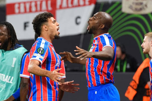 LEIPZIG, GERMANY - MAY 27: Jean-Philippe Mateta (14 Crystal Palace) celebrates his goal during the UEFA Conference League Final 2025 26 match between Crystal Palace and Rayo Vallecano at Leipzig Stadium in Leipzig, Germany (Photo by Sven Beyrich Sports Press Photo)  Copyright: xSvenxBeyrich SportsxPressxPhotox Sportspressphoto_SPR155652