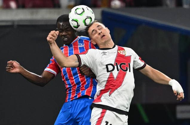 Crystal Palace v Rayo Vallecano - UEFA Conference League Final LEIPZIG, GERMANY - MAY 27: Jorge de Frutos (19) of Rayo Vallecano in action during the UEFA Conference League Final 2026 match between Crystal Palace FC and Rayo Vallecano de Madrid at Football Arena Leipzig, in Leipzig, Germany, on May 27, 2026. Halil Sagirkaya Anadolu Leipzig Germany. Editorial use only. Please get in touch for any other usage.  Copyright: x2026xAnadoluxHalilxSagirkayax