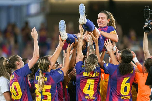 FC Barcelona, Barca v REAL SOCIEDAD. JOHAN CRUYFF STADIUM,BARCELONA. May 27,2026 FC BARCELONA vs REAL SOCIEDAD. May 27,2026 Alexia Putellas (11) of FC Barcelona with teammates during the match between FC Barcelona and Real Sociedad corresponding to the last day of the La Liga F at the Johan Cruyff Stadium in Barcelona, Spain, on May 27, 2026. Alexia Putellas last game with FC Barcelona Barcelona ESP Copyright: xS.xRosx