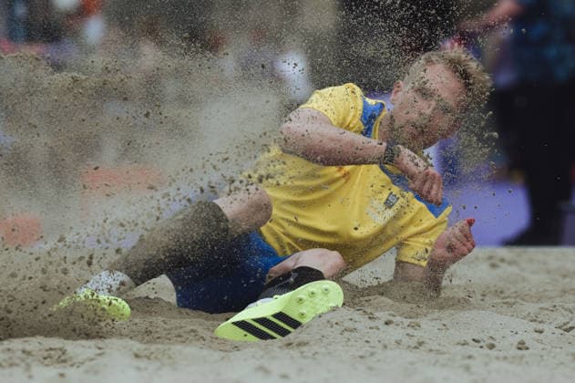 JBL Jump Fest 2026 athletics meeting in Kosice, Slovakia KOSICE, SLOVAKIA - MAY 27: Slovenian male athlete Martin Medvesek competes during the JBL Jump Fest 2026 athletics meeting in Koöice, Slovakia, on May 27, 2026. The World Athletics Continental Tour Silver event brings elite international triple jumpers and medal-winning athletes to a specially built Olympic-standard runway in the city center, right in front of the iconic St Elisabeth Cathedral. Robert Nemeti Anadolu Kosice Slovakia. Editorial use only. Please get in touch for any other usage.  Copyright: x2026xAnadoluxRobertxNemetix