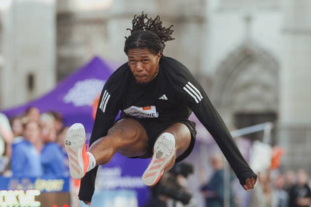 JBL Jump Fest 2026 athletics meeting in Kosice, Slovakia KOSICE, SLOVAKIA - MAY 27: Daniel Igbokwe, an athlete from Trinidad and Tobago competes during the JBL Jump Fest 2026 athletics meeting in Koöice, Slovakia, on May 27, 2026. The World Athletics Continental Tour Silver event brings elite international triple jumpers and medal-winning athletes to a specially built Olympic-standard runway in the city center, right in front of the iconic St Elisabeth Cathedral. Robert Nemeti Anadolu Kosice Slovakia. Editorial use only. Please get in touch for any other usage.  Copyright: x2026xAnadoluxRobertxNemetix