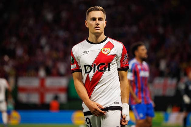 Jorge de Frutos seen during UEFA Conference League 2026 final game between teams of Crystal Palace FC and Rayo Vallecano de Madrid (Maciej Rogowski Ball Raw Images) Leipzig Red Bull Arena Germany Copyright: xMaciejxRogowskix ROG3_CP_RAY_2526-20-2