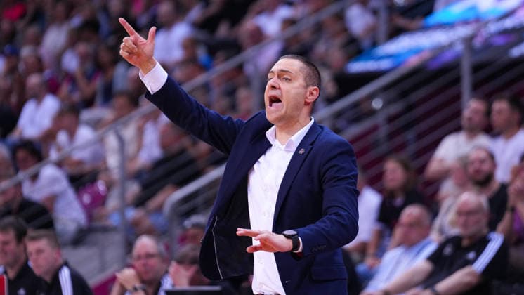 27 05 2026, xydrx, Basketball, easyCredit Basketball Bundesliga, Playoffs, Quarterfinals Game 5, Telekom Baskets Bonn Fitness First Würzburg Baskets, Telekom Dome Bonn Marko Stankovic Head Coach Telekom Baskets Bonn gesticulating Copyright: HMBxMedia YannisxDreimann