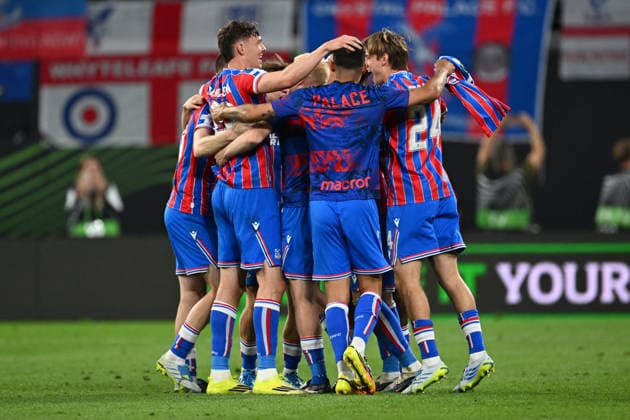 IPA85118022 - celebrates during the UEFA Europe Conference 2026 final between Rayo Vallecano de Madrid vs. Crystal Palace F.C. on May 27th, 2026 at the Red Bull Arena, Leipzig, Germany  Copyright: xVincenzoxOrlando IPAxSportx xx 85118022