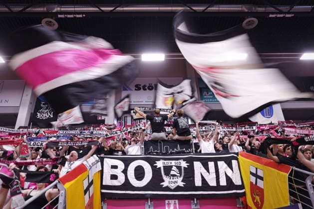 Fans before the game Telekom Baskets Bonn vs Fitness First Würzburg Wuerzburg Baskets Playoffs Quarterfinals Game 5 Season 2025 26