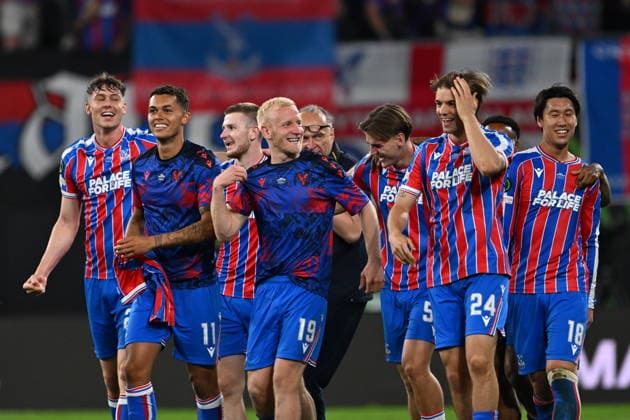 Crystal Palace v Rayo Vallecano - UEFA Conference League Final LEIPZIG, GERMANY - MAY 27: Players of Crystal Palace celebrate during the UEFA Conference League Final 2026 match between Crystal Palace FC and Rayo Vallecano de Madrid at Football Arena Leipzig, in Leipzig, Germany, on May 27, 2026. Halil Sagirkaya Anadolu Leipzig Germany. Editorial use only. Please get in touch for any other usage.  Copyright: x2026xAnadoluxHalilxSagirkayax