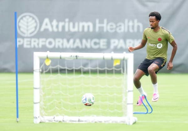 May 27, 2026, Charlotte, Nc, UNITED STATES: Canada midfielder Ali Ahmed runs a drill during Team Canada World Cup roster selection camp in Charlotte, N.C., on Wednesday, May 27, 2026. Canada News - May 27, 2026  - ZUMAc35_ 20260527_zaf_c35_193 Copyright: xNathanxDenettex