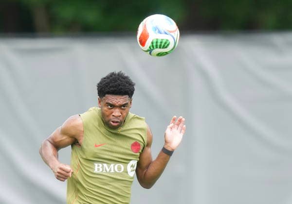 May 27, 2026, Charlotte, Nc, UNITED STATES: Canada defender Ralph Priso heads the ball during Team Canada World Cup roster selection camp in Charlotte, N.C., on Wednesday, May 27, 2026. Canada News - May 27, 2026  - ZUMAc35_ 20260527_zaf_c35_197 Copyright: xNathanxDenettex