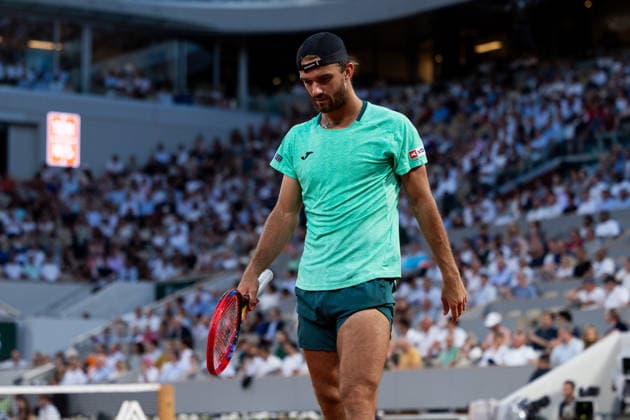 Paris, France - May 27: Tomas Machac of Czech Republic in action during the match against Alexander Zverev of Germany during the Men s Singles on Day Four of the 2026 French Open at Roland Garros on May 27, 2026 in Paris, France. (Photo by Pauline FIGUET SPP)  Copyright: xPaulinexFIGUETx xSPPx Sportspressphoto_SPR155780