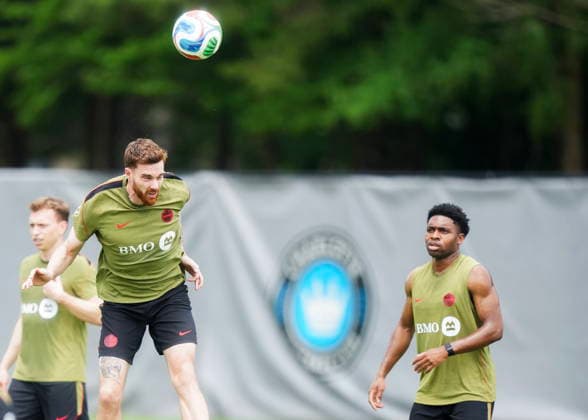 May 27, 2026, Charlotte, Nc, UNITED STATES: Canada defender Joel Waterman heads the ball during Team Canada World Cup roster selection camp in Charlotte, N.C., on Wednesday, May 27, 2026. Canada News - May 27, 2026  - ZUMAc35_ 20260527_zaf_c35_198 Copyright: xNathanxDenettex