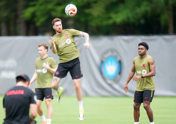 May 27, 2026, Charlotte, Nc, UNITED STATES: Canada defender Joel Waterman heads the ball during Team Canada World Cup roster selection camp in Charlotte, N.C., on Wednesday, May 27, 2026. Canada News - May 27, 2026  - ZUMAc35_ 20260527_zaf_c35_200 Copyright: xNathanxDenettex