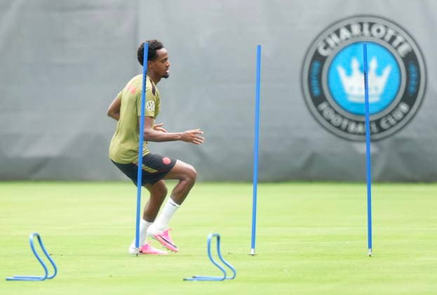 May 27, 2026, Charlotte, Nc, UNITED STATES: Canada midfielder Ali Ahmed runs a drill during Team Canada World Cup roster selection camp in Charlotte, N.C., on Wednesday, May 27, 2026. Canada News - May 27, 2026  - ZUMAc35_ 20260527_zaf_c35_201 Copyright: xNathanxDenettex