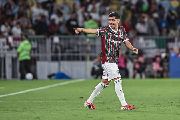 A match valid for the 2026 Copa Libertadores between Fluminense and Deportivo La Guaira. Fluminense player Jefferson Savarino celebrates his goal during the match between Fluminense and Deportivo La Guaira, valid for the 2026 Copa Libertadores, at the Maracana stadium, on Wednesday night. .%g Copyright: xJaysonxBragax