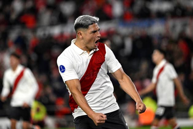 BUENOS AIRES, ARGENTINA - MAY 27: Maximiliano Salas of River Plate celebrate your goal during the match between River Plate (Argentina) and Blooming (Bolivia) for the 6th round of Group H of the 2026 Copa Sudamericana at Estadio Mas Monumental Antonio Vespucio Liberti on May 27, 2026 in Buenos Aires, Argentina. (Photo by Diego Alberto Haliasz Imago) Distrito Federal Argentina Copyright: xDiegoxAlbertoxHaliaszx