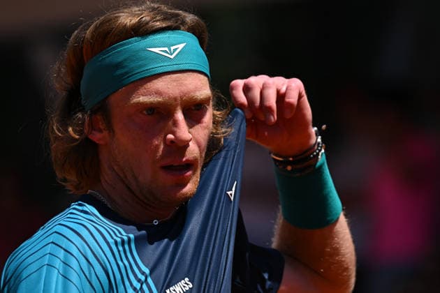 2026 French Open - Andrey Rublev Andrey Rublev (RUS) during his second round match at the 2026 Roland Garros French Tennis open tournament in Paris, France, on May 27, 2026. Photo by Corinne Dubreuil ABACAPRESS.COM Paris France  Copyright: xDubreuilxCorinne ABACAx