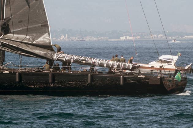 May 27, 2026, Sorrento, Naples, Italy: A boat seen during the race in Sorrrento. In the third day of the Tre Golfi Sailing Week, sailing boats continued the inshore racing for the IMA Maxi European Championship, EM, Europameisterschaft Sorrento Italy - ZUMAf172 0857731288st Copyright: xValeriaxFerrarox