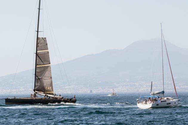 May 27, 2026, Sorrento, Naples, Italy: Boats racing in front of Naples. In the third day of the Tre Golfi Sailing Week, sailing boats continued the inshore racing for the IMA Maxi European Championship, EM, Europameisterschaft Sorrento Italy - ZUMAf172 0857731313st Copyright: xValeriaxFerrarox