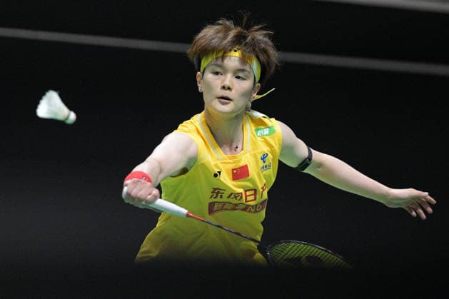 (260528) -- SINGAPORE, May 28, 2026 -- Wang Zhiyi hits a return during the women s singles round of 16 match between Wang Zhiyi of China and Line Christophersen of Denmark at the Singapore Badminton Open 2026 in Singapore, May 28, 2026. (Photo by Xinhua) (SP)SINGAPORE-BADMINTON-SINGAPORE BADMINTON OPEN-WOMEN S SINGLES-ROUND OF 16 ThenxChihxWey 