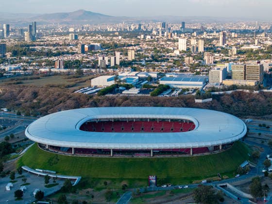 (260528) -- ZAPOPAN, May 28, 2026 -- This drone photo taken on May 27, 2026 shows the Guadalajara Stadium in Zapopan, Jalisco State, Mexico. The Guadalajara Stadium will host four group-stage matches during the 2026 FIFA World Cup, WM, Weltmeisterschaft, Fussball ) (SP)MEXICO-ZAPOPAN-FOOTBALL-FIFA WORLD CUP-STADIUM LixMuzi 