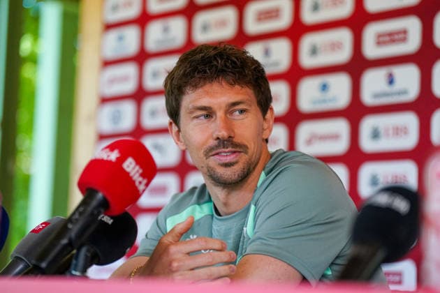 Switzerland Football Swiss national team 2025 2026, Media conference Christian Fassnacht Pavillon Gründenmoos St Gallen Christian Fassnacht of the Swiss national team during a press conference at the Pavillon Gründenmoos in St Gallen, Switzerland Copyright: xJOERANxSTEINSIEKx