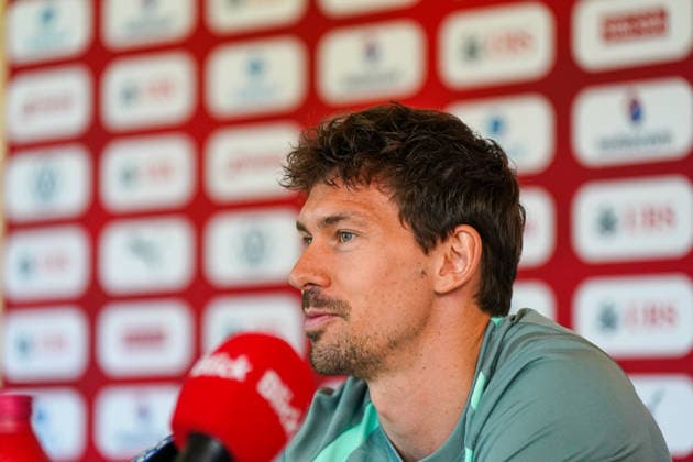 Switzerland Football Swiss national team 2025 2026, Media conference Christian Fassnacht Pavillon Gründenmoos St Gallen Christian Fassnacht of the Swiss national team during a press conference at the Pavillon Gründenmoos in St Gallen, Switzerland Copyright: xJOERANxSTEINSIEKx