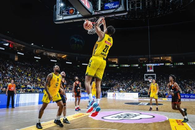 Basketball Berlin 27.05.2026 Saison 2025 2026 EasyCredit BBL 1. Bundesliga Männer, Herren Playoffs Viertelfinale Spiel 5 Alba Berlin - RASTA Vechta Michael Rataj (Alba Berlin, No.21) Mike