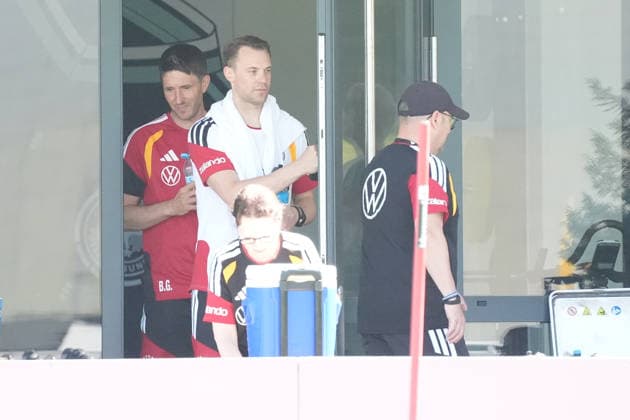 Goalkeeper Manuel Neuer Germany Germany comes out of the training room and goes back to the Home Ground Herzo Base 28 05 2026 German national team, training camp for World Cup preparation, Home Ground, HerzoBase, World of Adidas, Herzogenaurach