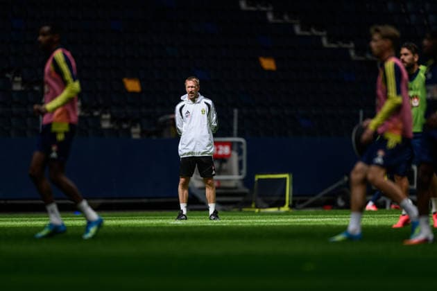 260528 Head coach Graham Potter of the Swedish national football team at a training session on May 28, 2026 in Stockholm Photo Johanna Säll BILDBYRAN kod JL JL0620 fotboll football soccer fotball landskamp träning practice training sverige sweden sverige a fifa world cup vm bbeng  Copyright: JOHANNAxSÄLL BB260528BB208
