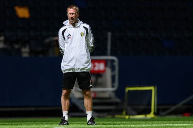 260528 Head coach Graham Potter of the Swedish national football team at a training session on May 28, 2026 in Stockholm Photo Johanna Säll BILDBYRAN kod JL JL0620 fotboll football soccer fotball landskamp träning practice training sverige sweden sverige a fifa world cup vm bbeng  Copyright: JOHANNAxSÄLL BB260528BB209
