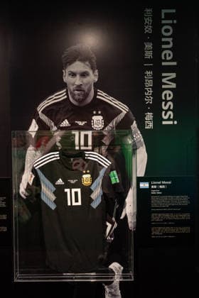 HONGKONG-SOCCER FIFA-MUSEUM Argentine Soccer player, Lionel Messi™s jersey the FIFA Museum Hong Kong during a press event in Hong Kong, May 28, 2026. NEXPHER Vernon Yuen HONG KONG