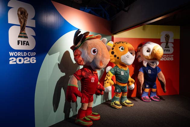 HONGKONG-SOCCER FIFA-MUSEUM A general view showing mascots and a FIFA 20226 World Cup at the FIFA Museum Hong Kong during a press event in Hong Kong, May 28, 2026. NEXPHER Vernon Yuen HONG KONG
