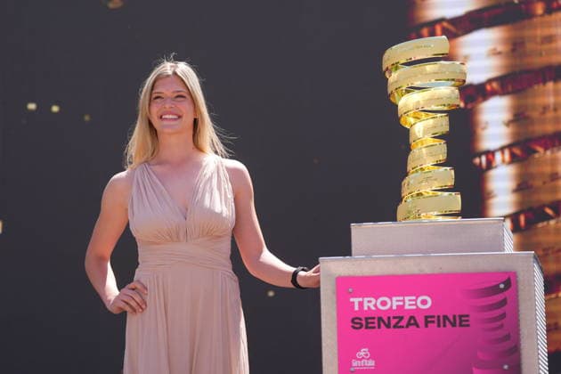 The trophy (trofeo senza fine) during Stage 18 of the Giro d™Italia from Fai della Paganella - Pieve di Soligo Italy, Thursday May 28, 2026  Copyright: xSimonexSpada LaPressex