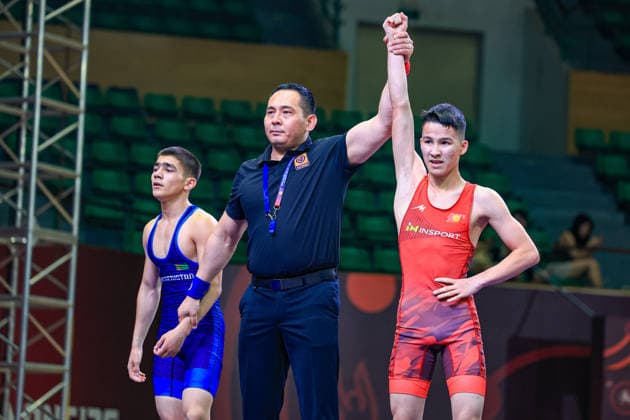 U17 Wrestling Asian Championships 51kg GR Arsen Maksatbekovich Sharapov KGZ df Rejep Jorayev TKM Copyright: xAmirrezaxAliasgarix xUnitedxWorlx Kadir Caliskan United World Wr