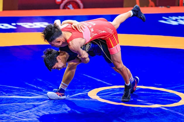 U17 Wrestling Asian Championships 55kg GR Diyar Amanali KAZ df Van Tuan Nguyen VIE Copyright: xAmirrezaxAliasgarix xUnitedxWorlx Kadir Caliskan United World Wr