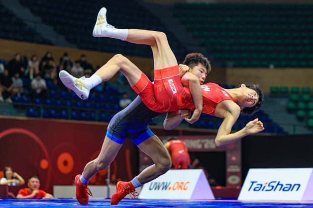 U17 Wrestling Asian Championships 55kg GR Zihao Zhang CHN df Raiki Nishimura JPN Copyright: xAmirrezaxAliasgarix xUnitedxWorlx Kadir Caliskan United World Wr