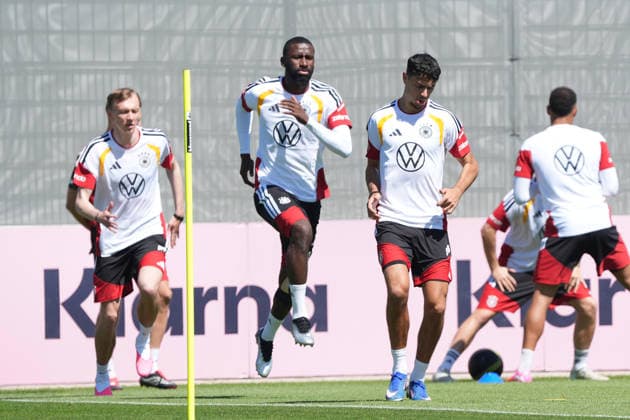Antonio Rüdiger Germany Germany , Aleksandar Pavlovic Germany Germany Herzo Base 28 05 2026 German national team, training camp for World Cup preparation, Home Ground, HerzoBase, World of Adidas, Herzogenaurach