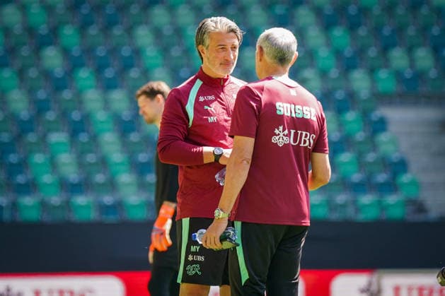 Switzerland Football Swiss national team 2026, Swiss national team training Kybunpark St Gallen Murat Yakin Coach, Switzerland Pierluigi Tami Director of national teams, Swiss Football Association Copyright: xJOERANxSTEINSIEKx
