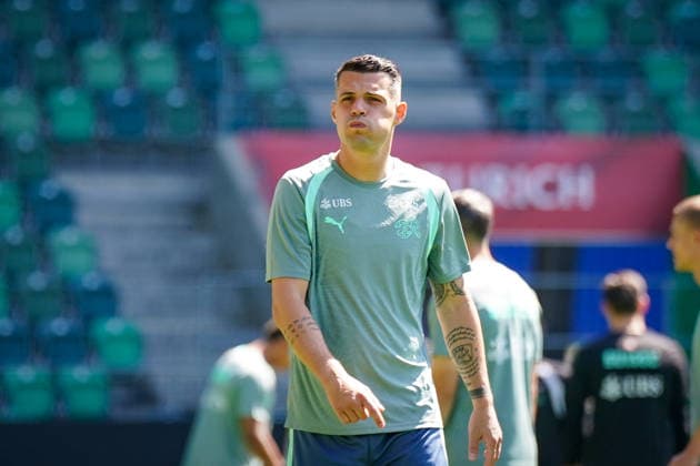 Switzerland Football Swiss national team 2026, Training of the Swiss national team Kybunpark St Gallen Granit Xhaka Switzerland, 10 Copyright: xJOERANxSTEINSIEKx