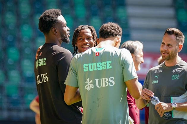 Switzerland Football Swiss national team 2026, Training of the Swiss national team Kybunpark St Gallen Johan Manzambi Switzerland, 9 Copyright: xJOERANxSTEINSIEKx