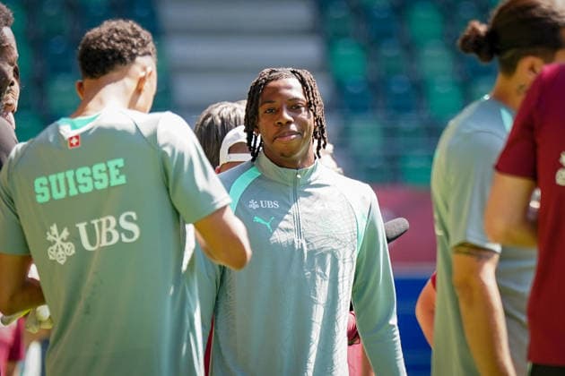 Switzerland Football Swiss national team 2026, Training of the Swiss national team Kybunpark St Gallen Johan Manzambi Switzerland, 9 Copyright: xJOERANxSTEINSIEKx