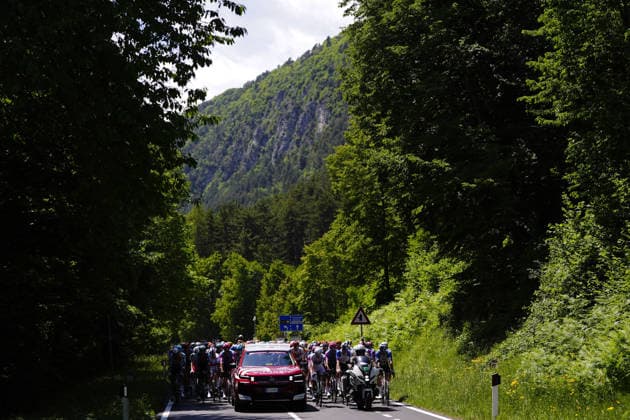 Start of the race during Stage 18 of the Giro d™Italia, from Fai della Paganella to Pieve di Soligo, Italy - Thursday May 28, 2026.  Copyright: xFabioxFerrarix xLaPressex