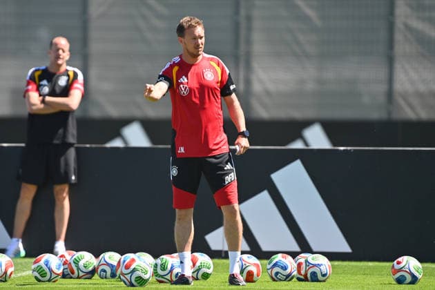 National coach Julian NAGELSMANN GER , gestures, gives instructions German national football team, World Cup preparation, training camp in Herzogenaurach on 28 05 2026