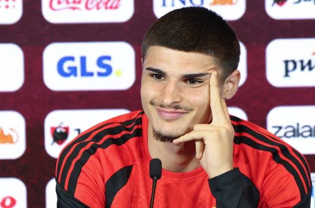Belgium s Matias Fernandez-Pardo pictured during a press conference, PK, Pressekonferenz of Belgian national soccer team Red Devils to announce a new player for the 2026 FIFA World Cup, WM, Weltmeisterschaft, Fussball at the Proximus Basecamp in Tubize, on Thursday 28 May 2026. The 2026 FIFA World Cup will take place in the United States, Mexico, and Canada from 11 06 to 19 07. BRUNOxFAHY  x175260345x