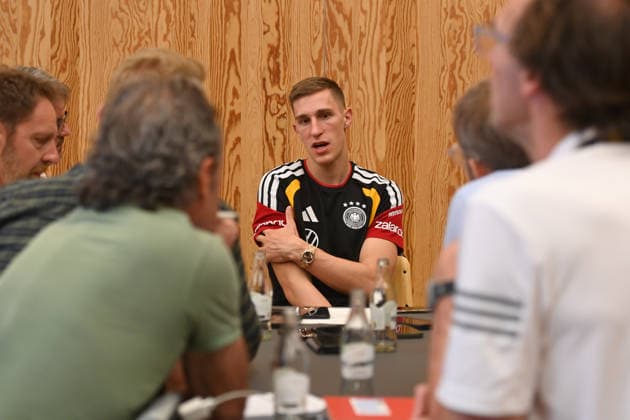 Media hour Nico SCHLOTTERBECK GER answers questions from journalists German national football team, World Cup preparation, training camp in Herzogenaurach on 28 05 2026