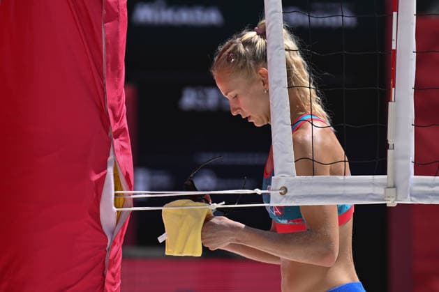 Katja Stam, Raisa Schoon of Netherlands and Valerie Dvornikova (pictured), Veronika Kleiblova of Czech Republic in action during the match at the Pro Tour, Beach volleyball, Beachvolleyball tournament of Elite category, Ostrava, Czech Republic, May 28, 2026. (CTKxPhoto JaroslavxOzana) CTKPhotoP2026052805119  CTKPhotoP2026052805119