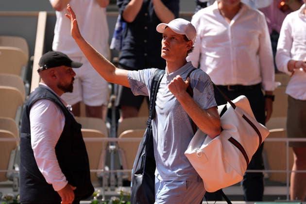 2026-05-28 2026 French Open - Day Five PARIS, FRANCE - MAY 28: Jannik Sinner of Italy during Day Five of the 2026 French Open at Roland Garros on May 28, 2026 in Paris, France. (Photo by Marleen Fouchier BSR Agency) Paris France Content not available for redistribution in The Netherlands directly or indirectly through any third parties. Copyright: xBSRxAgencyx