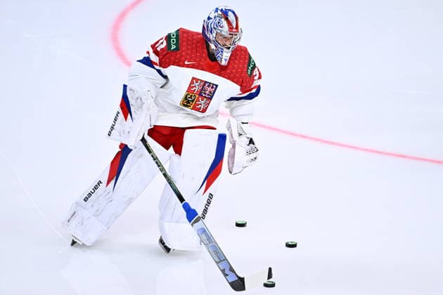 Goalkeeper Josef Korenar of Czech Republic during the warm-up before the quarterfinal match Czech Republic vs Finland at the 2026 IIHF Ice hockey, Eishockey World Championship, WM, Weltmeisterschaft on May 28, 2026, Zurich, Switzerland. (CTKxPhoto RadekxPetrasek) CTKPhotoP2026052806076  CTKPhotoP2026052806076
