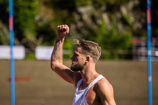 260528 Erlend Bolstad Raa of Norway competes in men™s high jump during the Trond Mohn Games on May 28, 2026 in Bergen Photo Marius Simensen BILDBYRAN Cop 238 MM0068 athletics bbeng friidrett friidrott norge norway trond mohn games  Copyright: MARIUSxSIMENSEN BB260528ZS006